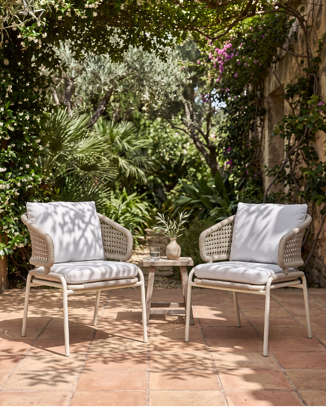 Solara Outdoor Chair Pair of 2 Front Angle View
