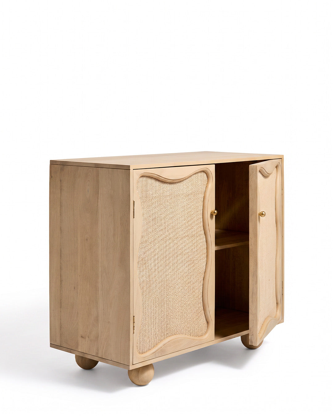 Cedric Sideboard Rear Angle open Cabinet View