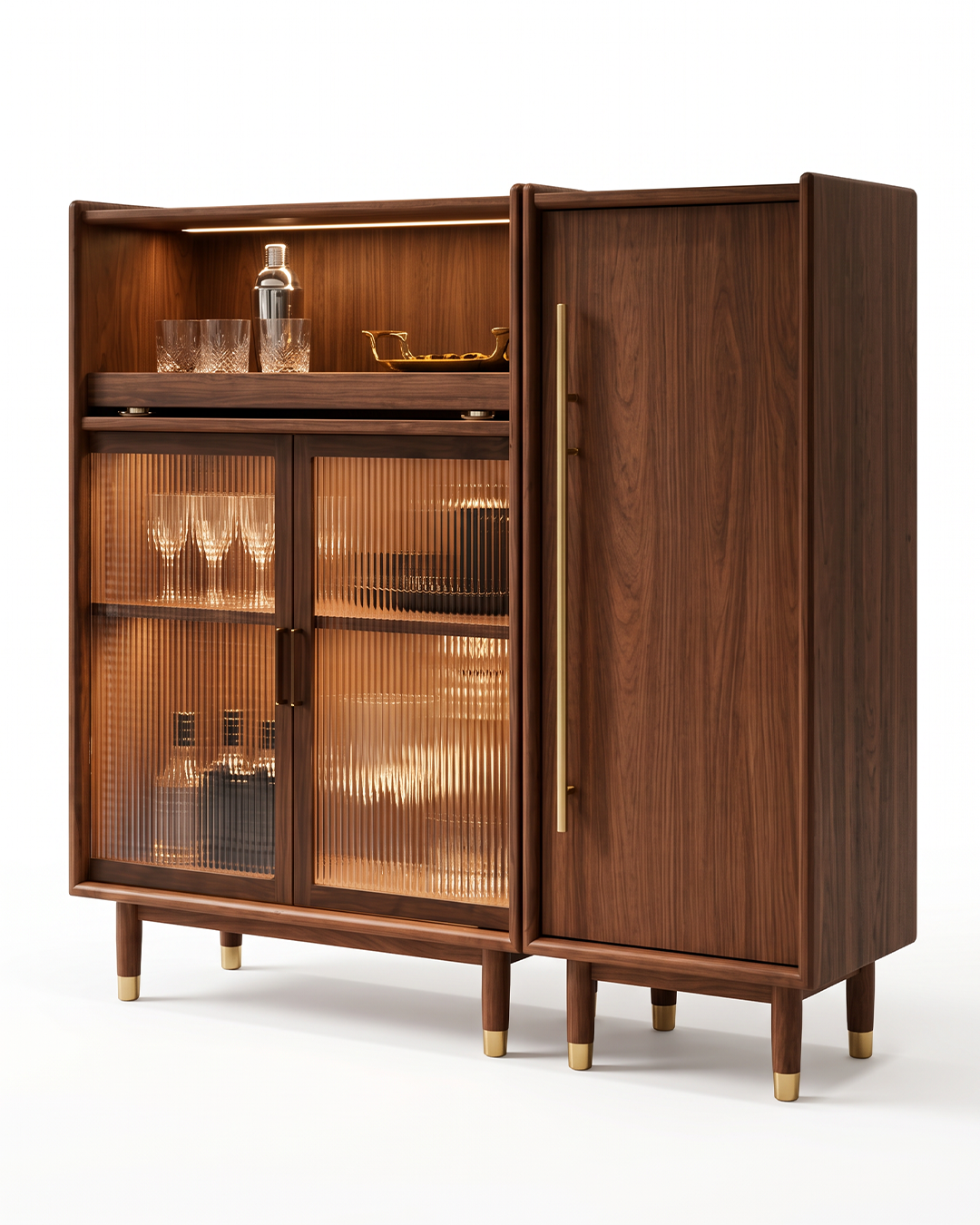 Romania Bar Cabinet Right Rear Angle Product View