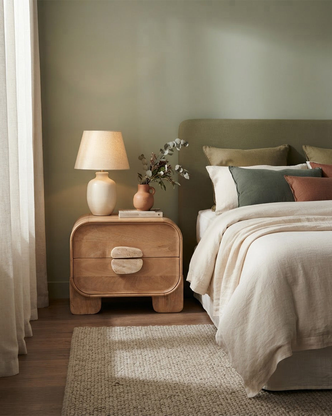 Trave Bedside Table Front Angle View