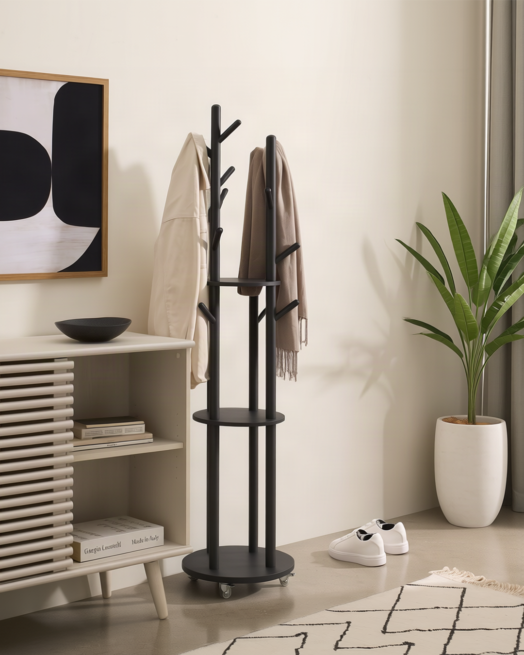 Yaxley Coat Stand Front Angle View
