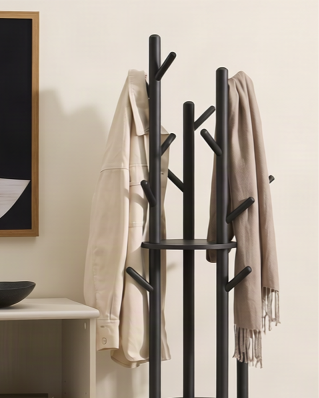 Yaxley Coat Stand Hanging Hooks Detail View
