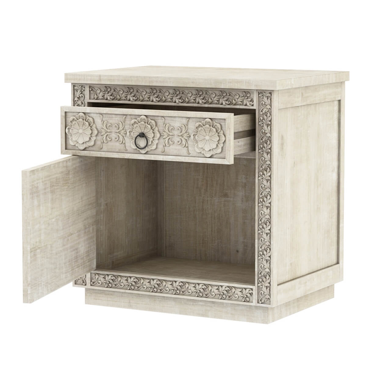 African Hand Carved Bed Side Table - Ramgarh Crafts
