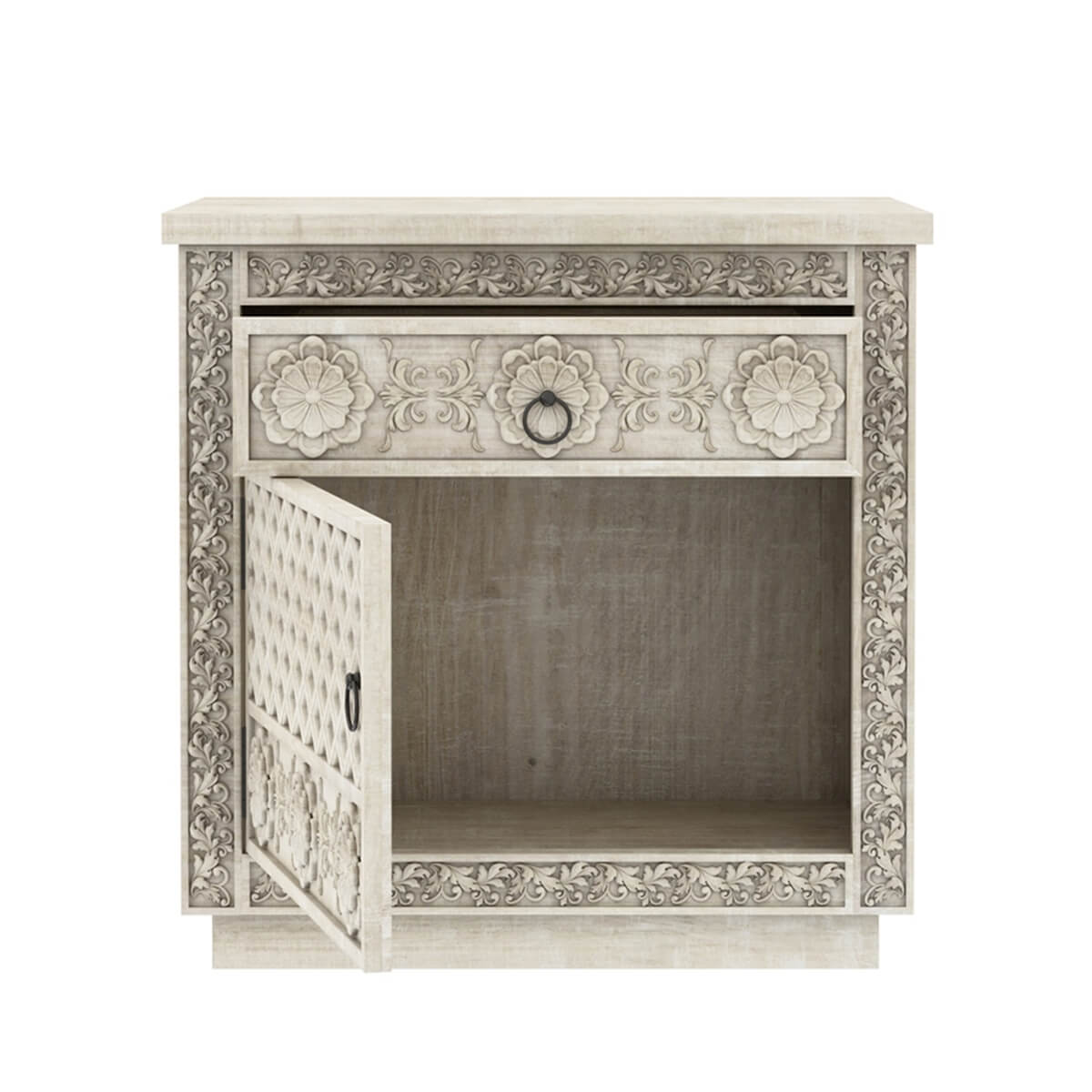 African Hand Carved Bed Side Table - Ramgarh Crafts