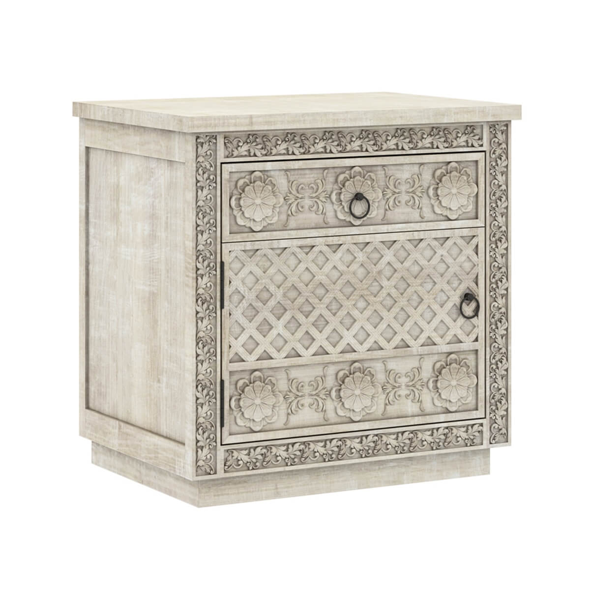 African Hand Carved Bed Side Table - Ramgarh Crafts