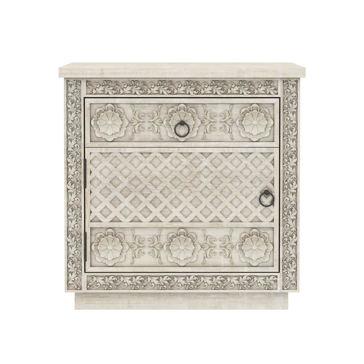 African Hand Carved Bed Side Table - Ramgarh Crafts