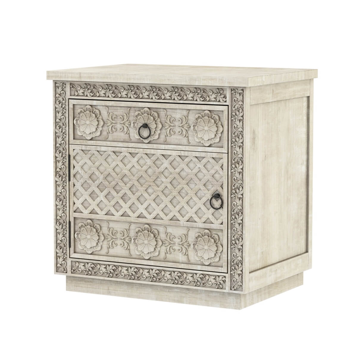 African Hand Carved Bed Side Table - Ramgarh Crafts