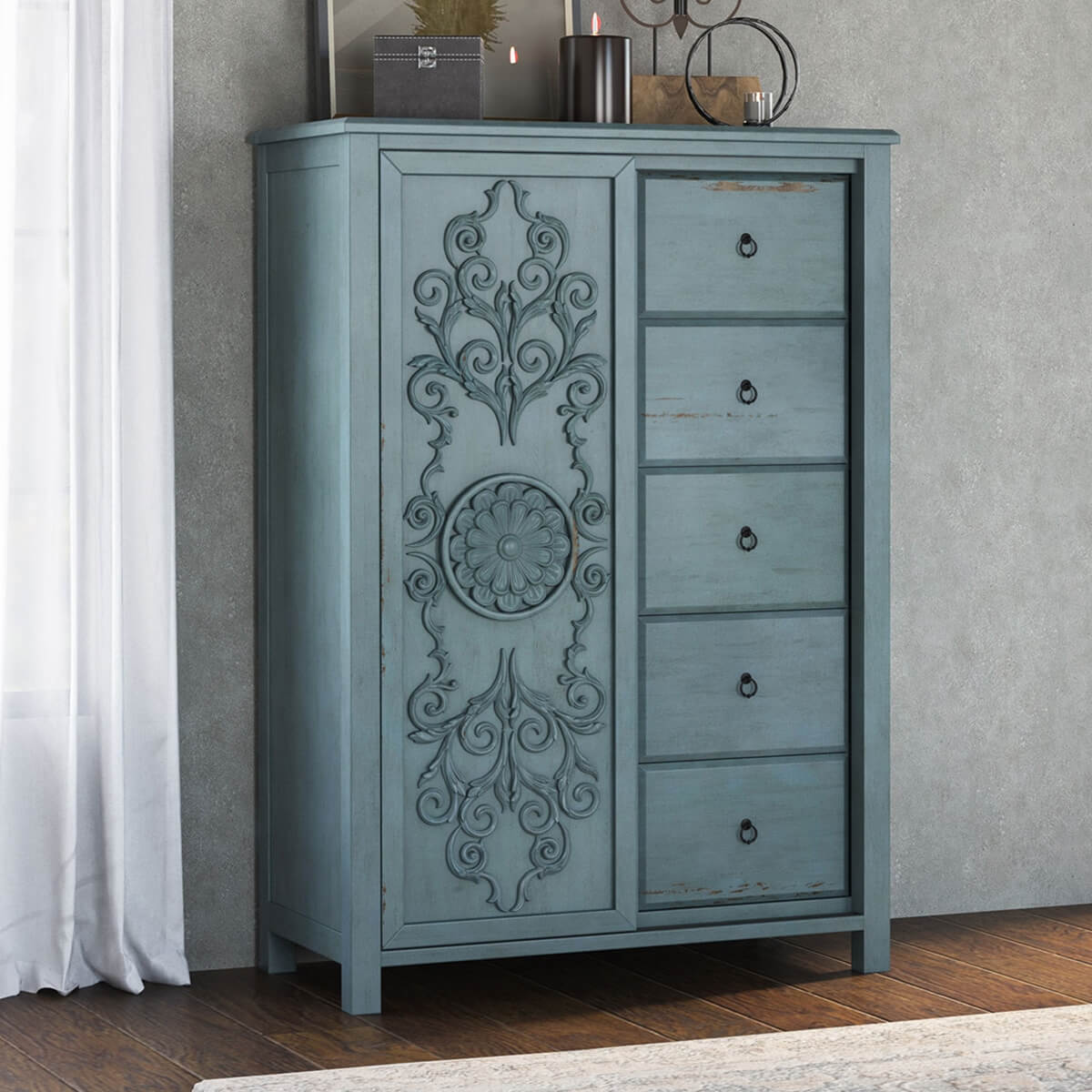 Nairobi Tall Chest Of Drawer Ramgarh Crafts