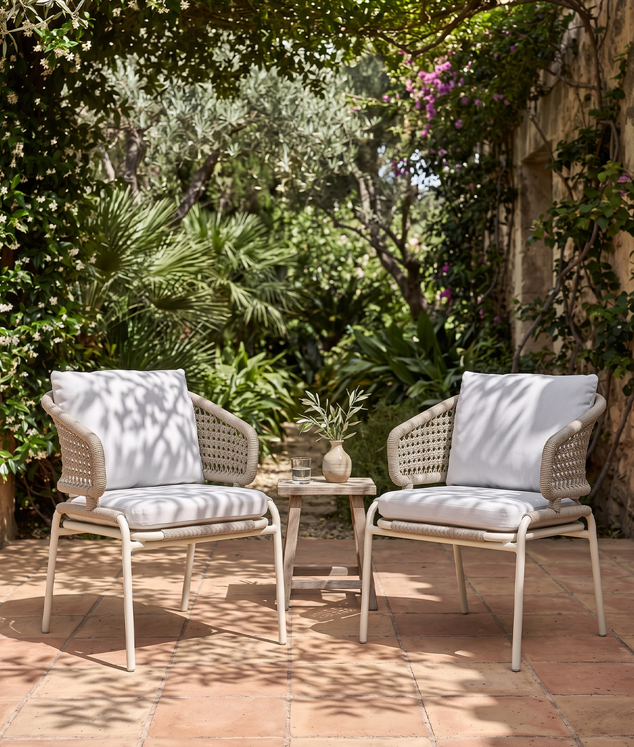 Solara Outdoor Chair Pair of 2 Front Angle View