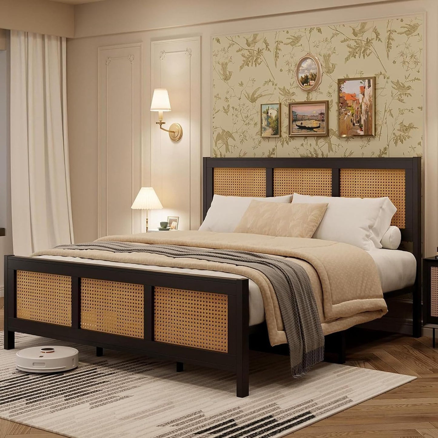 Bohemian Rattan Bed
