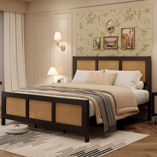 Bohemian Rattan Bed