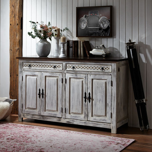 Castle Solid Wood Sideboard - Ramgarh Crafts
