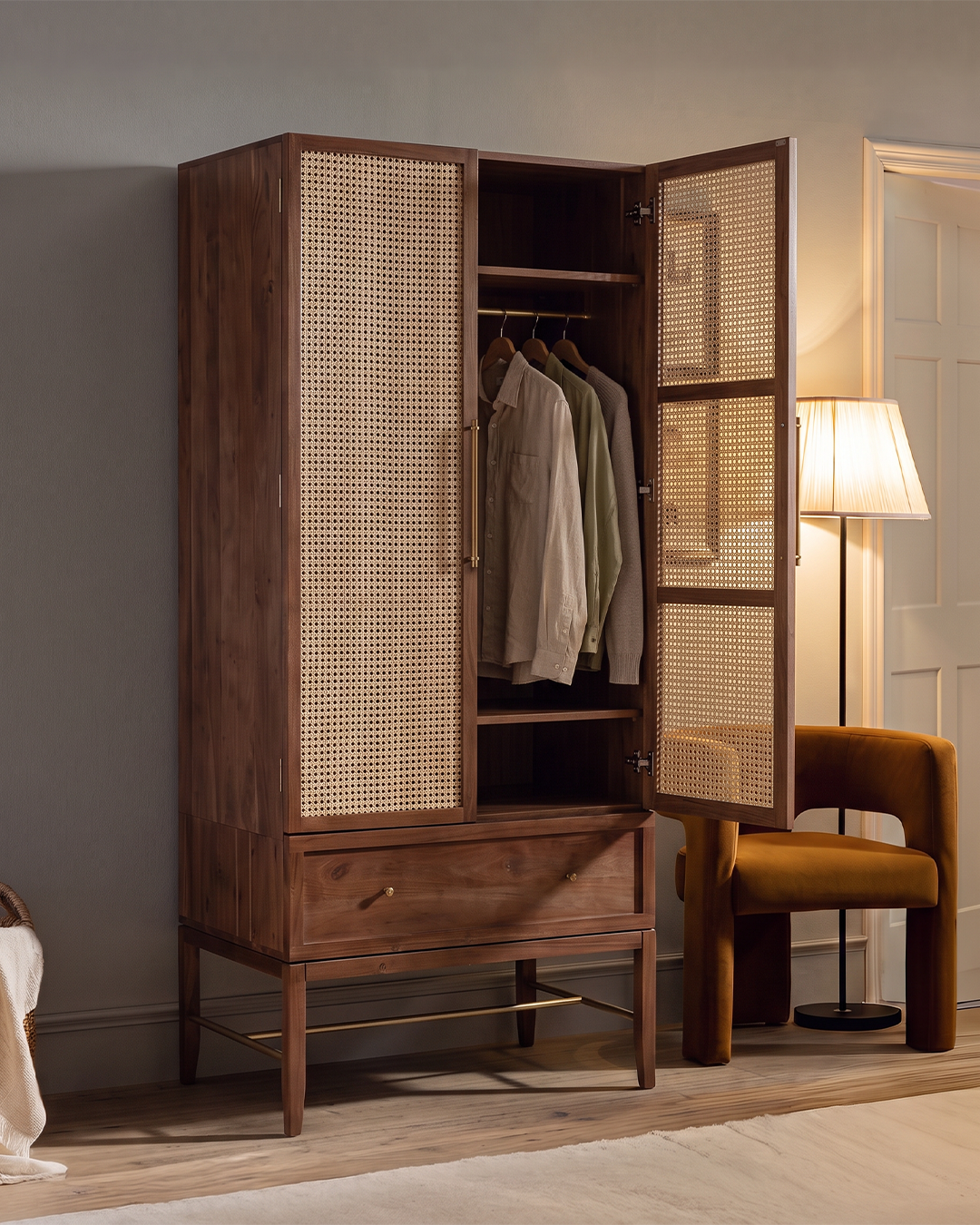 Elixir Wardrobe Open Cabinet Door View