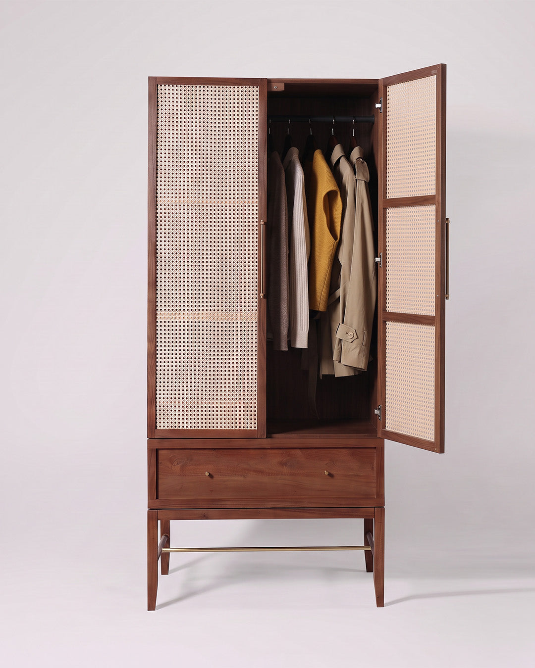 Elixir Wardrobe Open Cabinet Front Product View