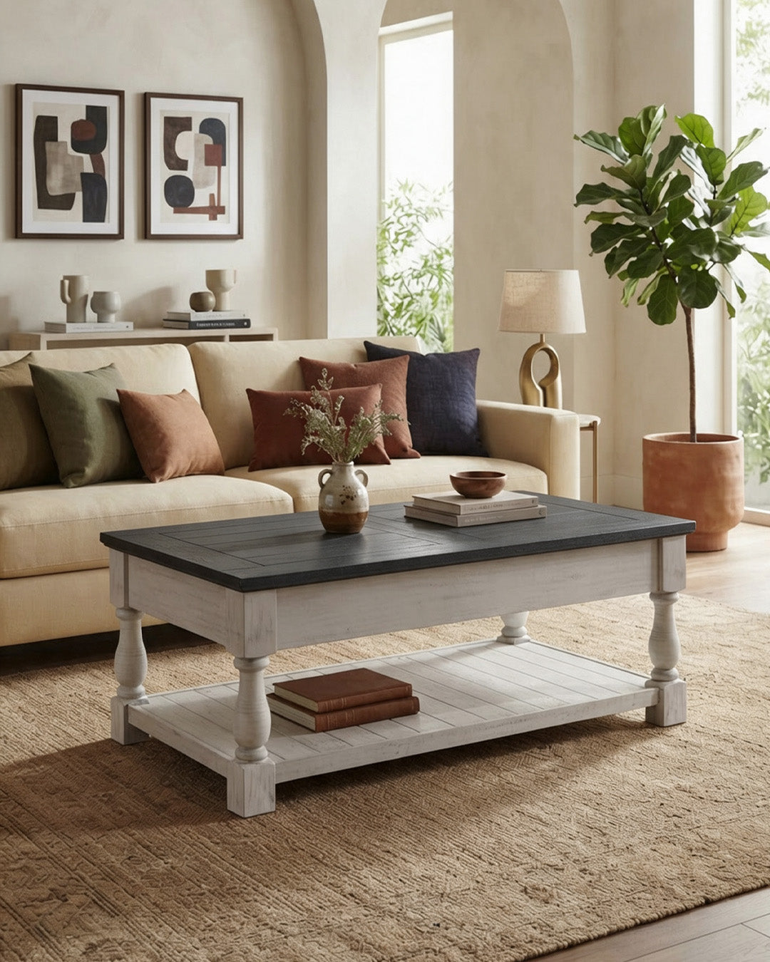 Lift Coffee Table Rear Angle View