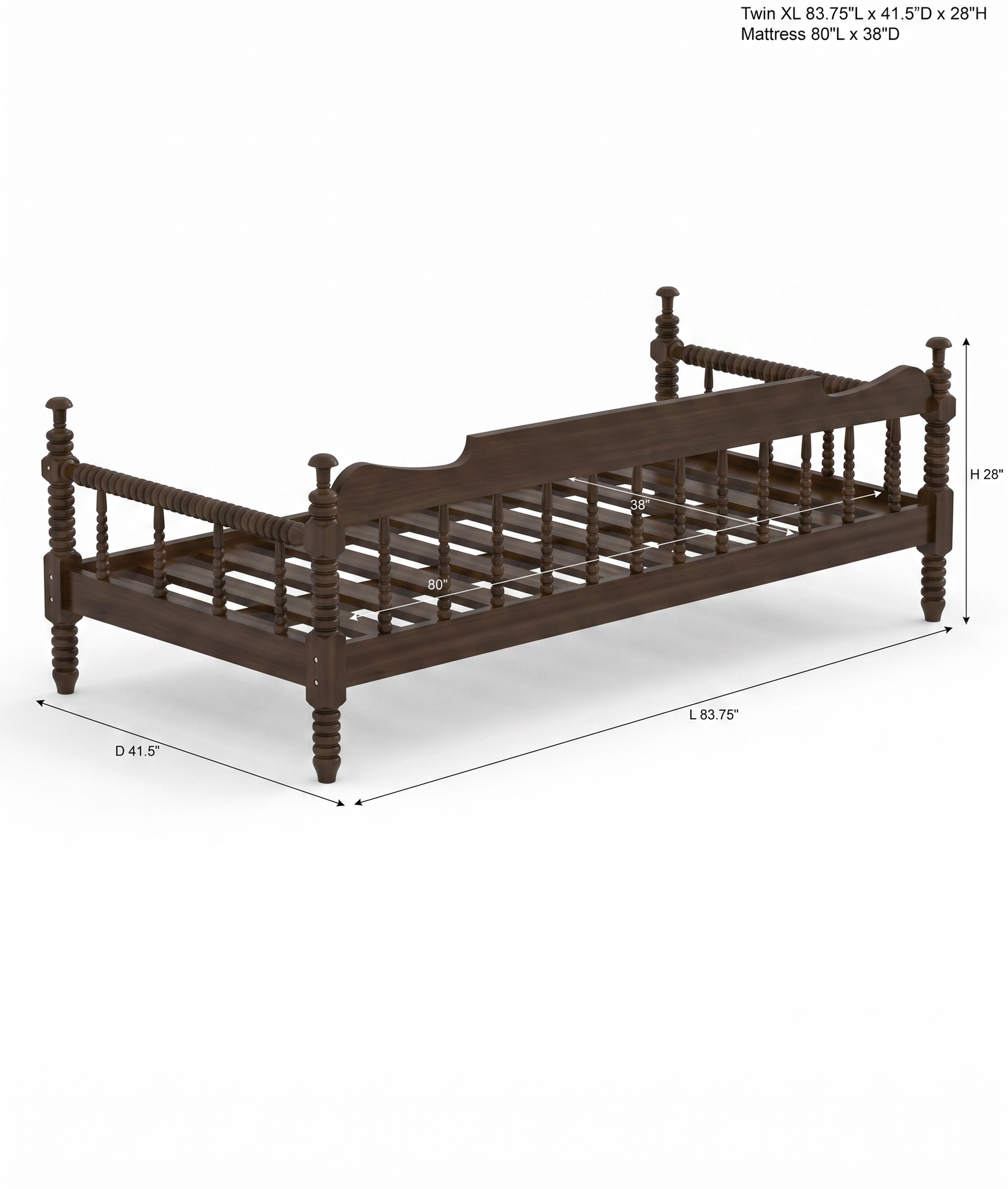 Nidra Day Bed Dimensional View