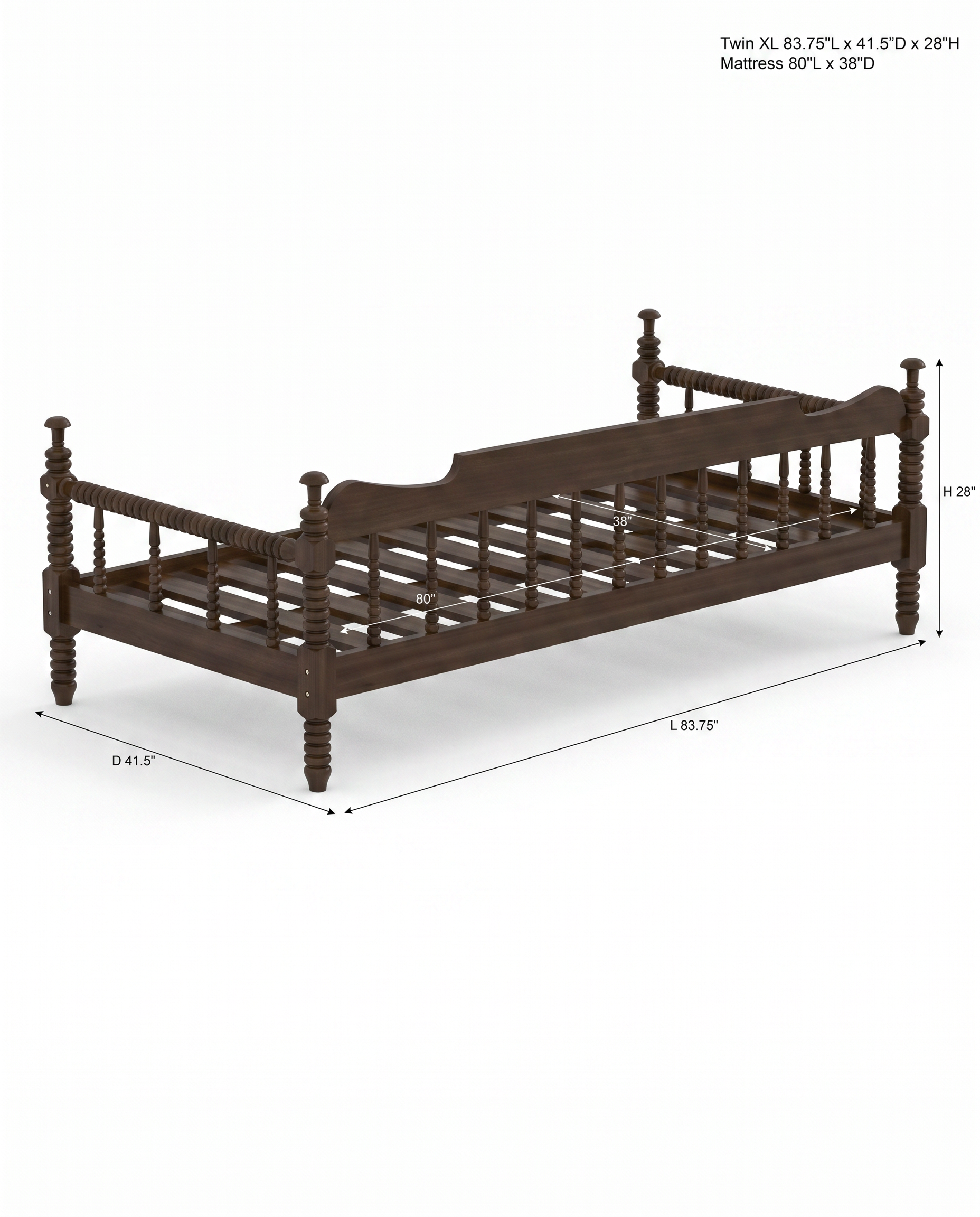 Nidra Day Bed Dimensional View