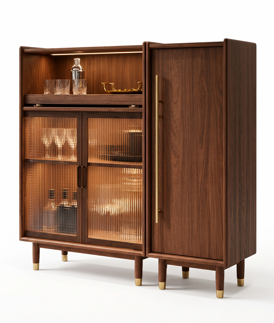 Romania Bar Cabinet Right Rear Angle Product View