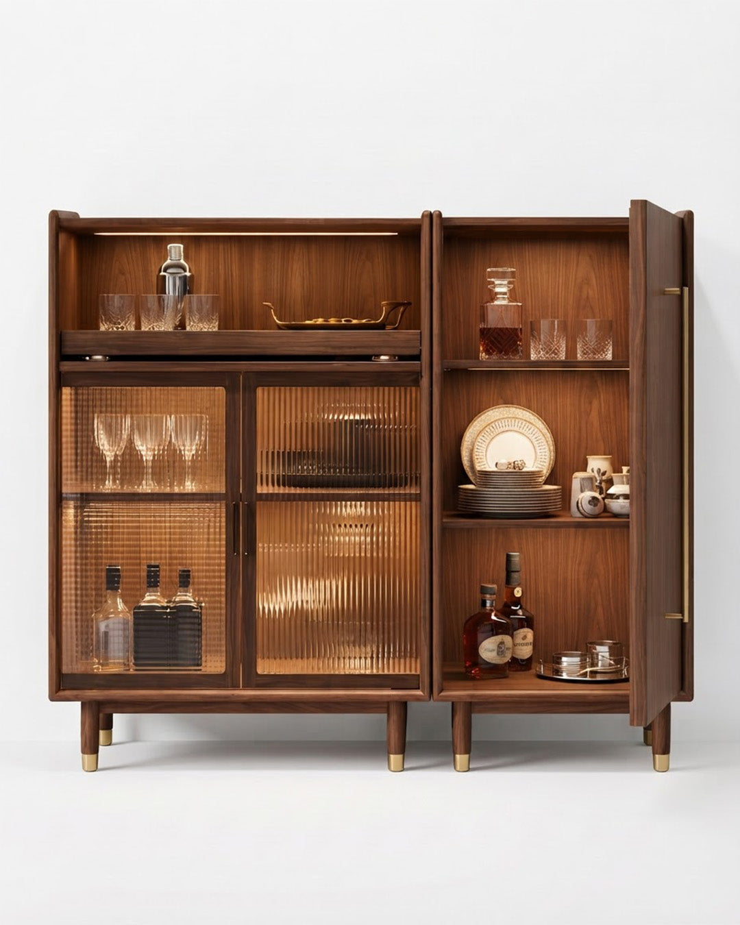 Romania Bar Cabinet open cabinet detailing product view 