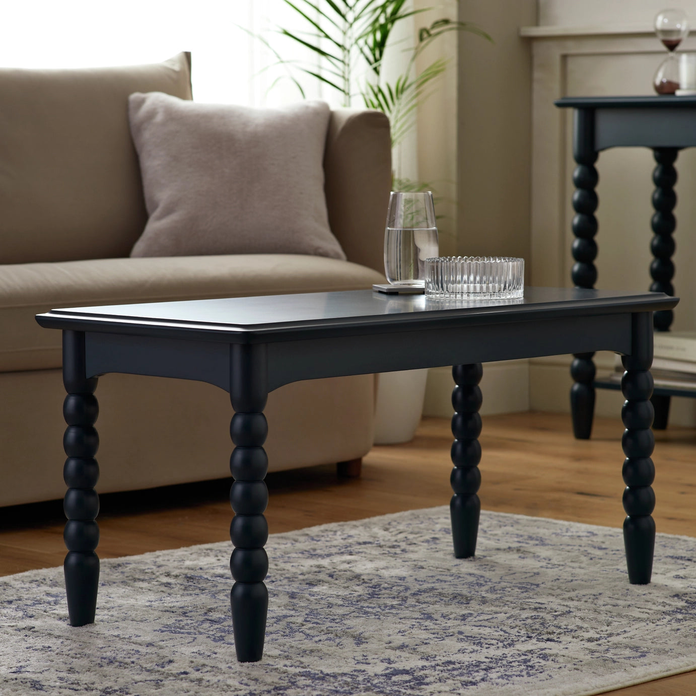 Sheraton Coffee Table - Navy Blue Bobbin-Turned Coffee Table – Ramgarh ...