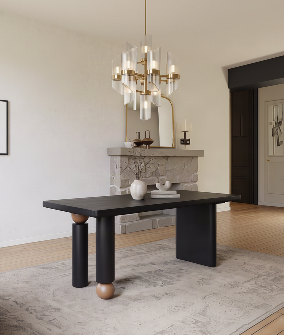 Tangerine Dining Table Rear Angle View