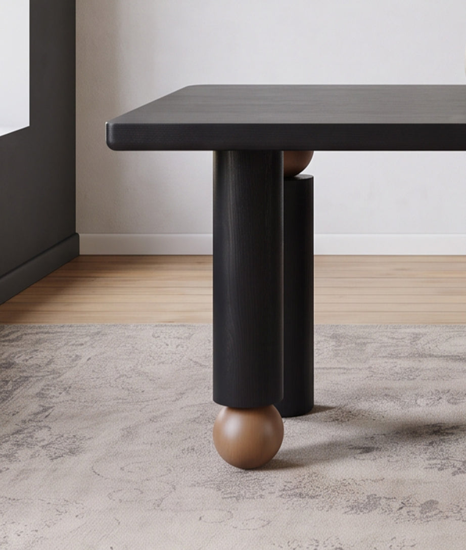 Tangerine Dining Table Leg Detail View