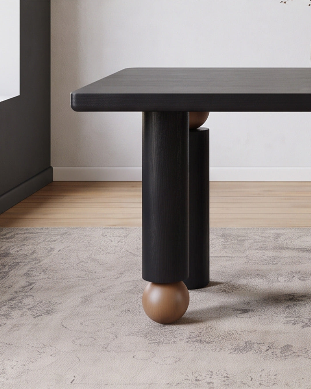 Tangerine Dining Table Leg Detail View