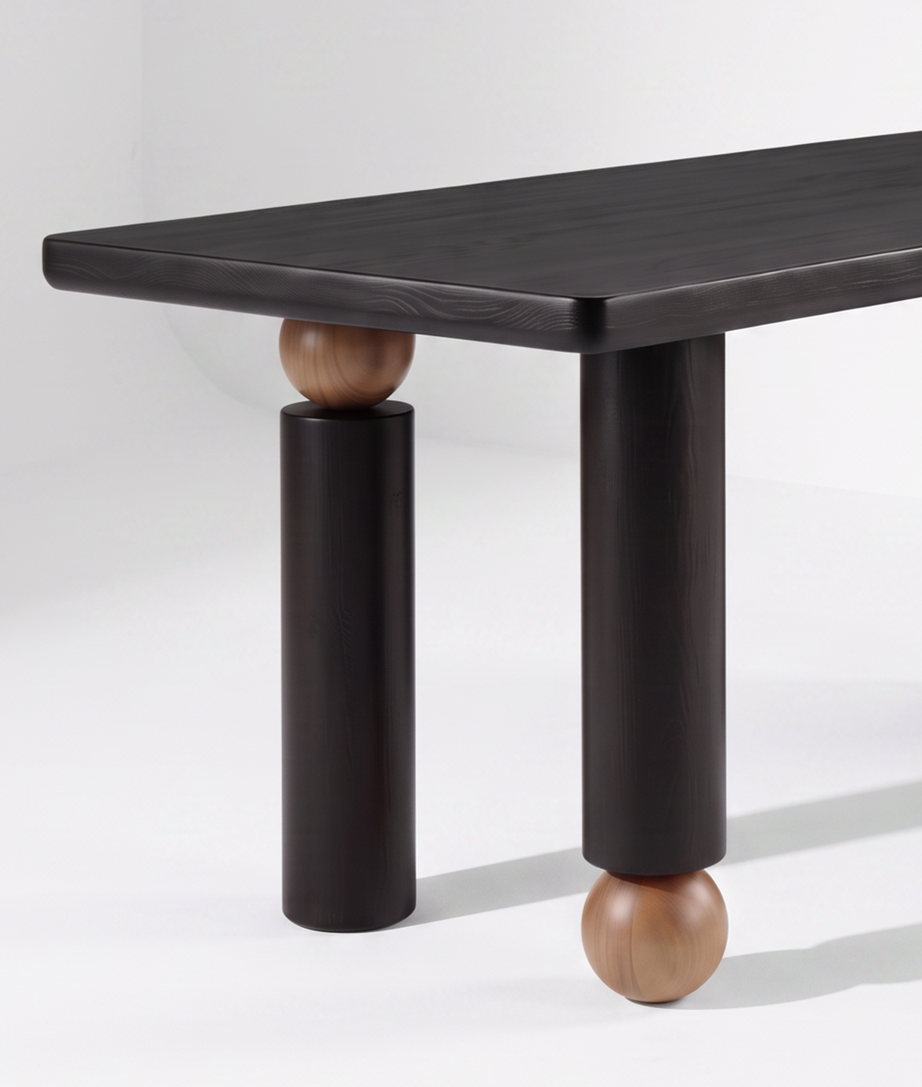 Tangerine Dining Table Legs Detail Product View