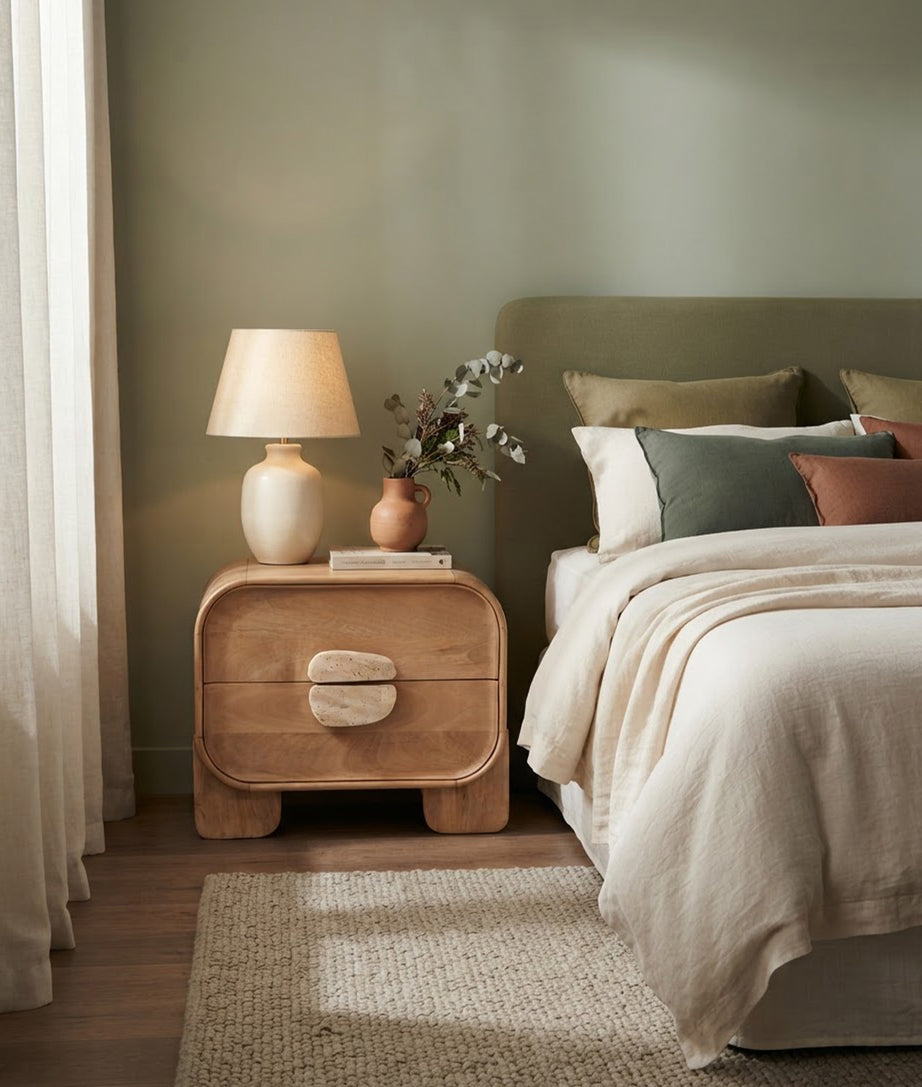 Trave Bedside Table Front Angle View