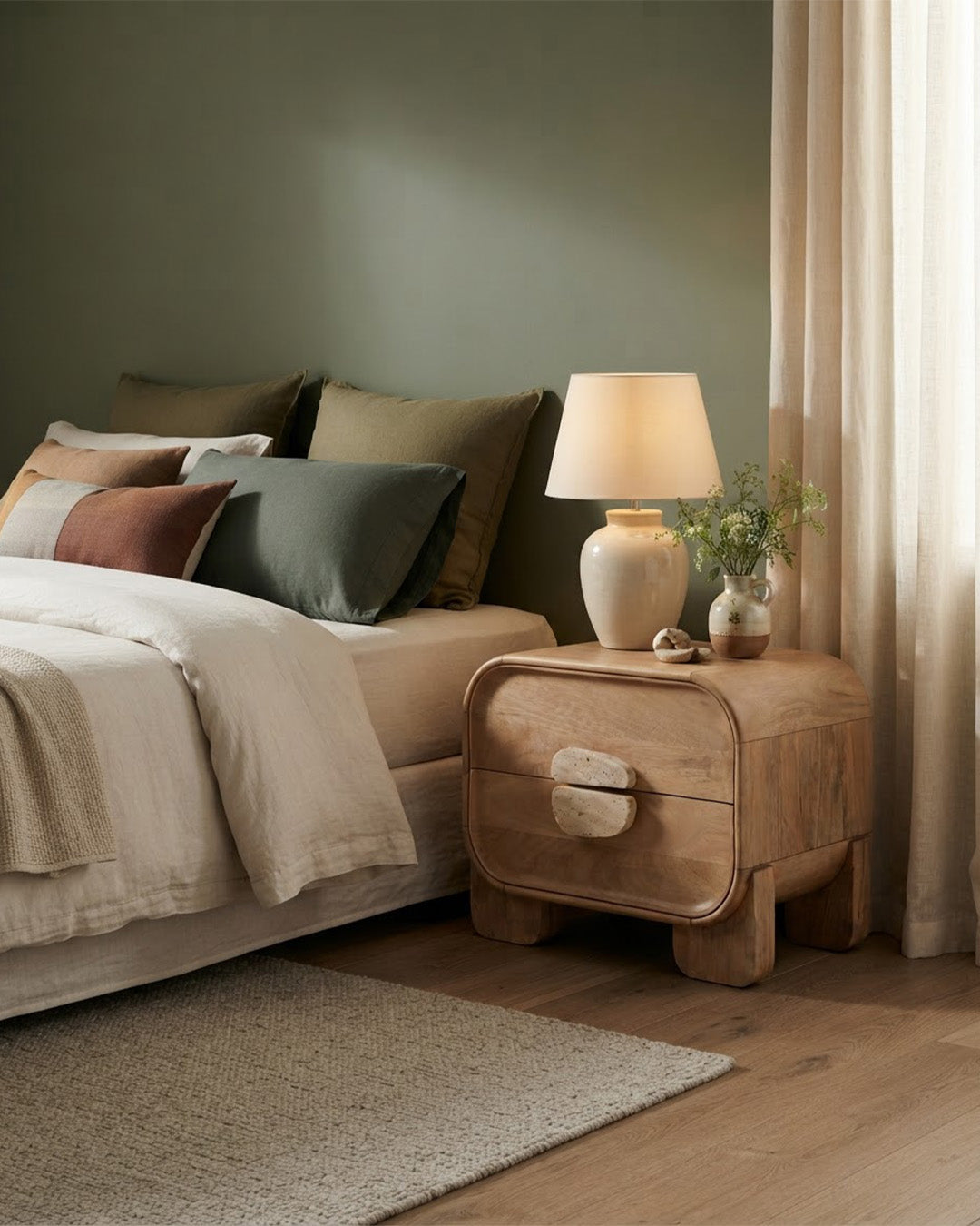 Trave Bedside Table Right Angled View