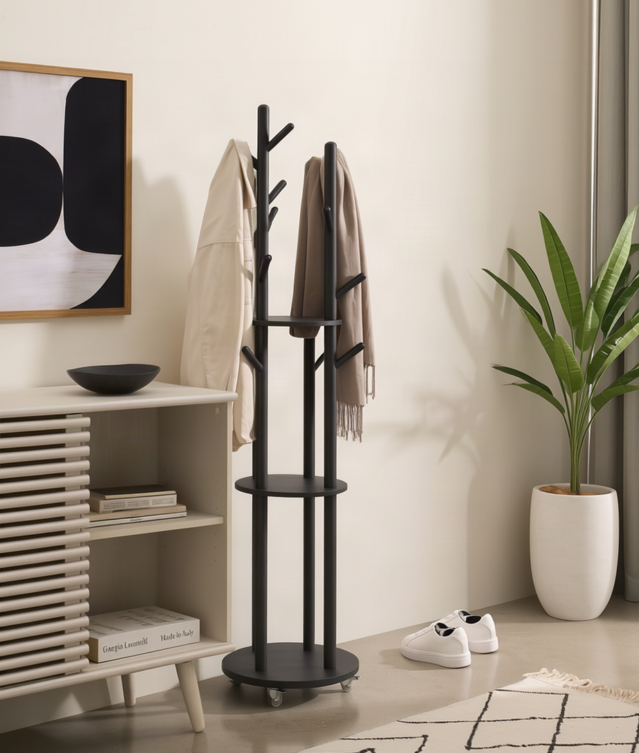 Yaxley Coat Stand Front Angle View