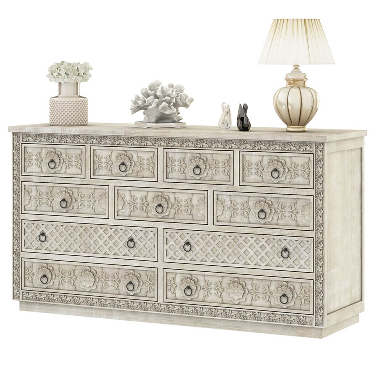 African Hand Carved Chest Of Drawer - Ramgarh Crafts