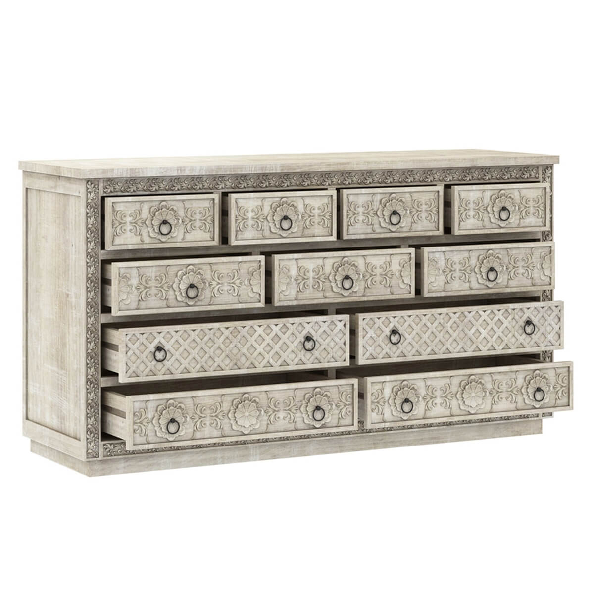 African Hand Carved Chest Of Drawer - Ramgarh Crafts