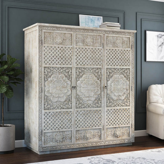 African Hand Carved Wardrobe