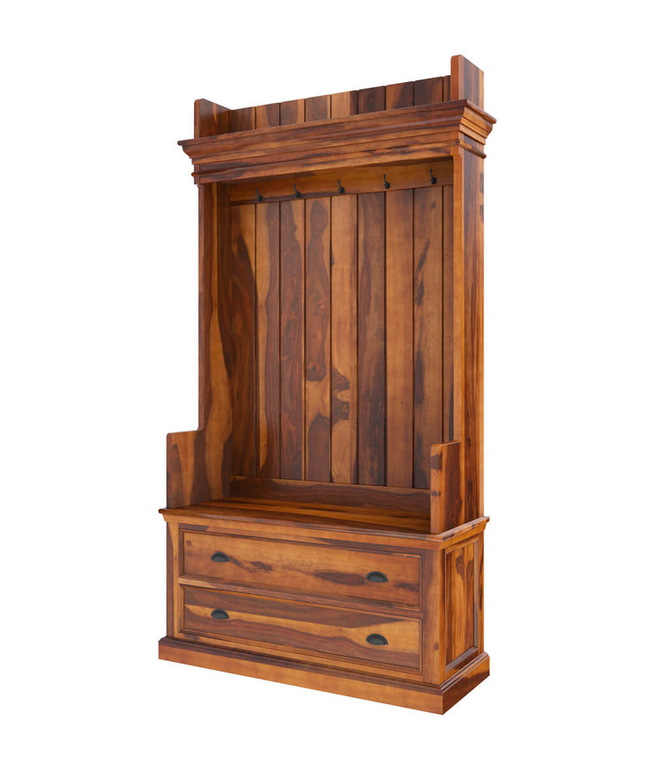 Cardiff Hall Tree With Two Drawers - Ramgarh Crafts