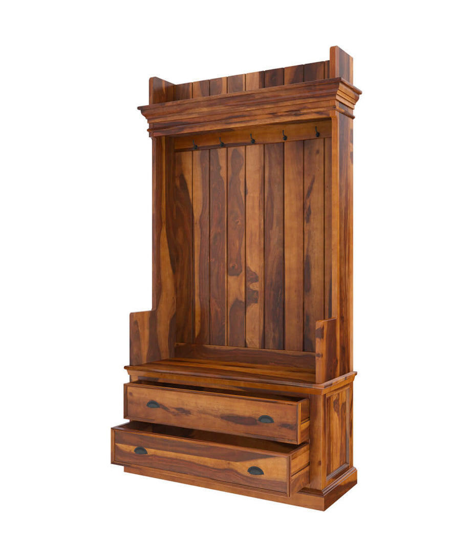 Cardiff Hall Tree With Two Drawers - Ramgarh Crafts