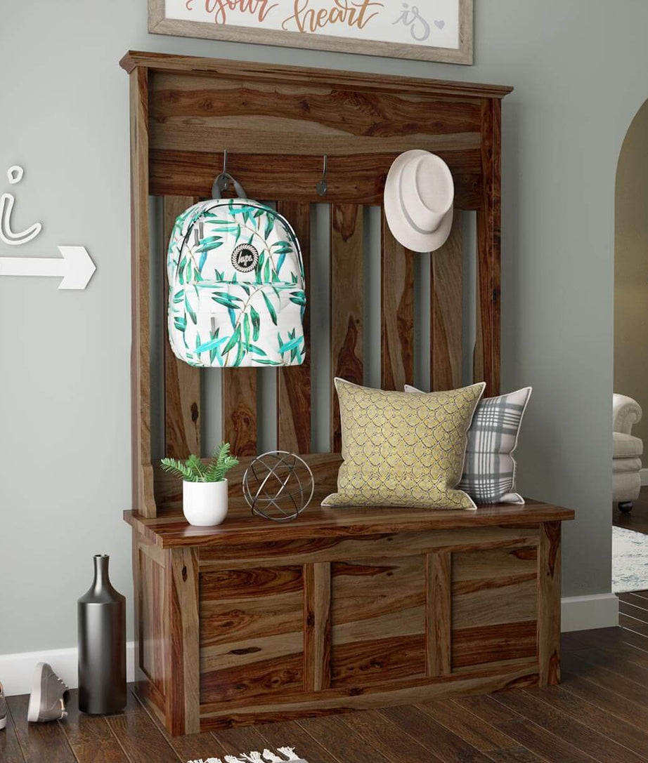Corby Hall Tree with Storage Trunk - Ramgarh Crafts