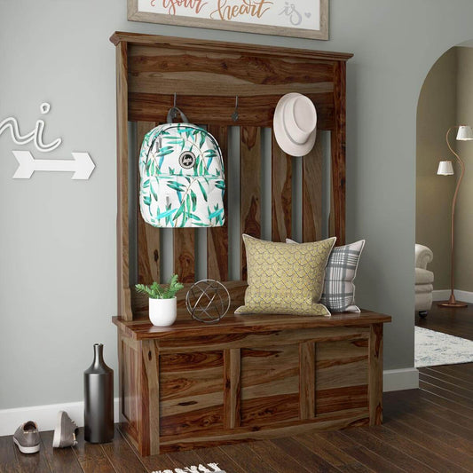 Corby Hall Tree with Storage Trunk - Ramgarh Crafts