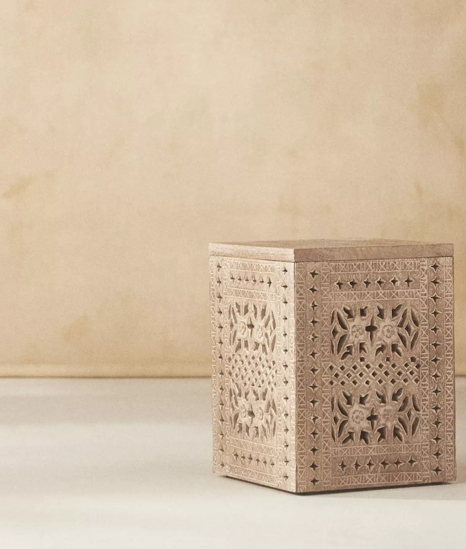 Elsa Carved Stool - Ramgarh Crafts